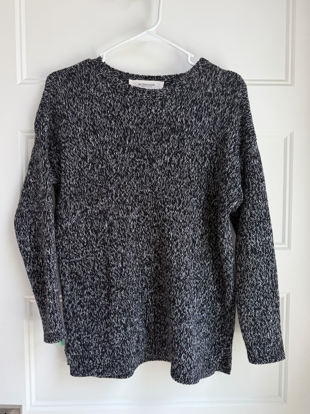 Workshop Republic Clothing Black & White Marled Crewneck Sweater